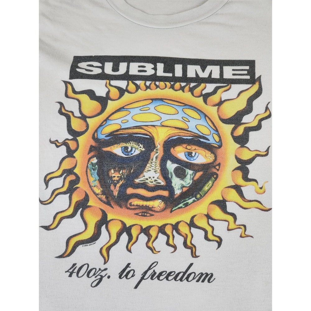 Vintage Sublime 40oz To Freedom T Shirt Mens XL White Rock SKA Punk Reggae - Picture 2 of 10
